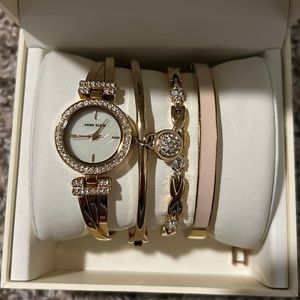 Anne Klein Watch and Bangle Set